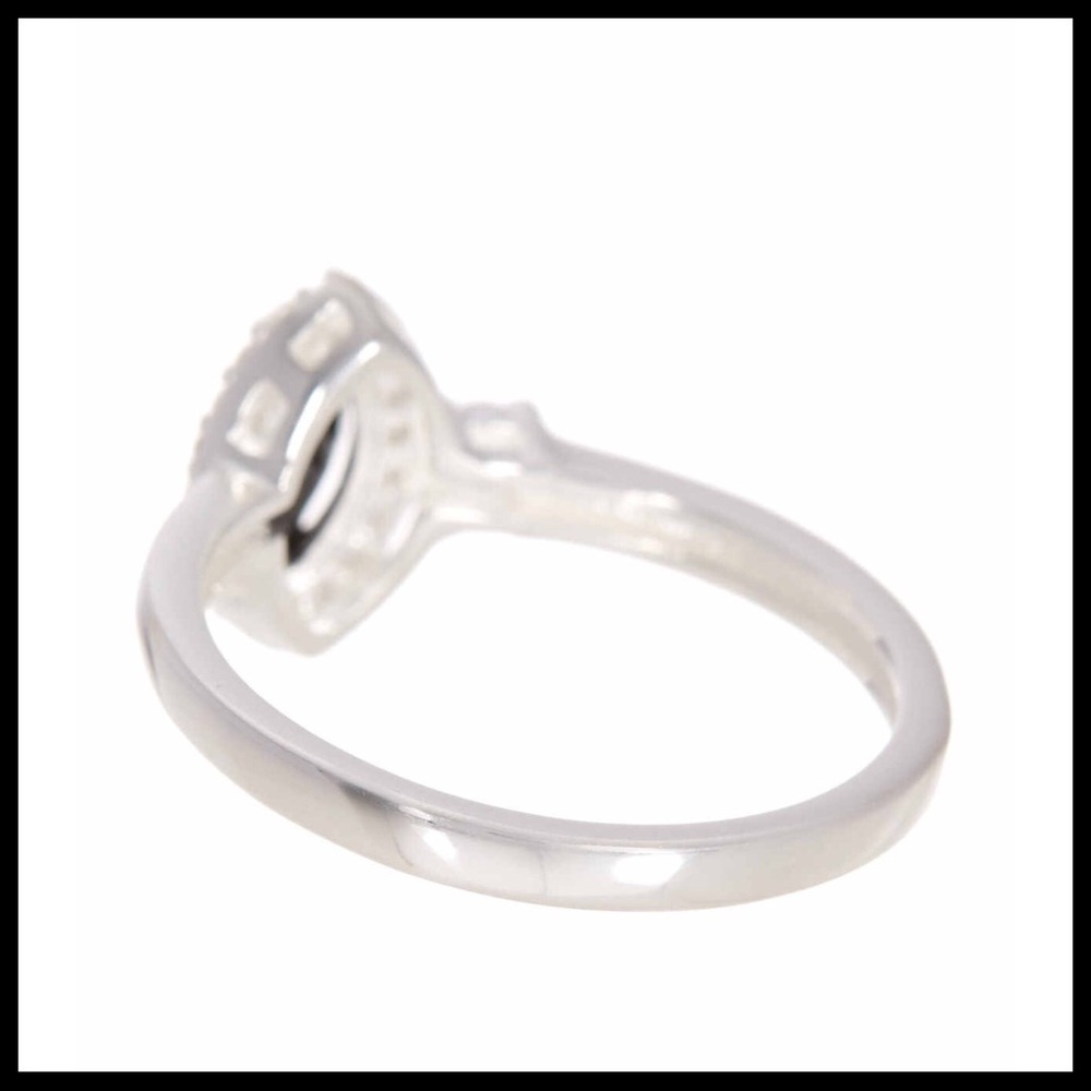 BLACK CZ DIAMOND PAVE COCKTAIL STATEMENT RING - Picture 4 of 8